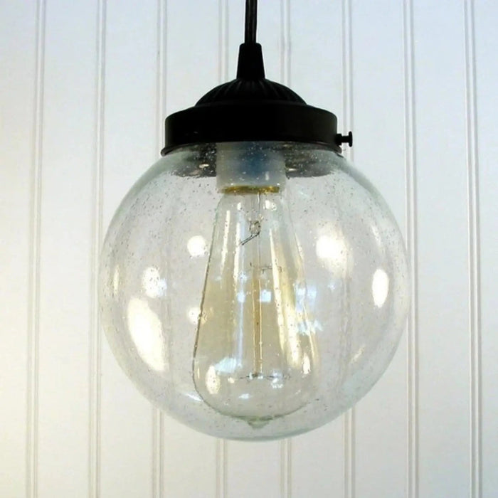 Antique Seeded Glass Pendant Light - Sweatfully