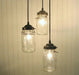 Mason Jar Chandelier Pendant Light Trio - Sweatfully