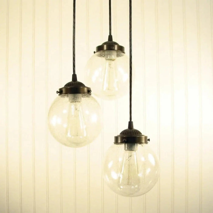 Seeded Glass Chandelier Light Pendant Trio - Sweatfully