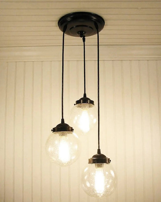 Seeded Glass Chandelier Light Pendant Trio - Sweatfully