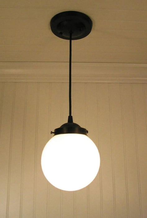 Milk Glass Globe Pendant Light - Sweatfully