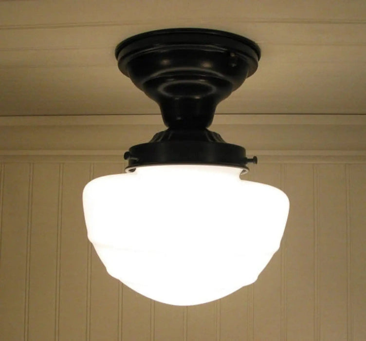 Schoolhouse Ceiling Light Fixture Mushroom Style - Sweatfully