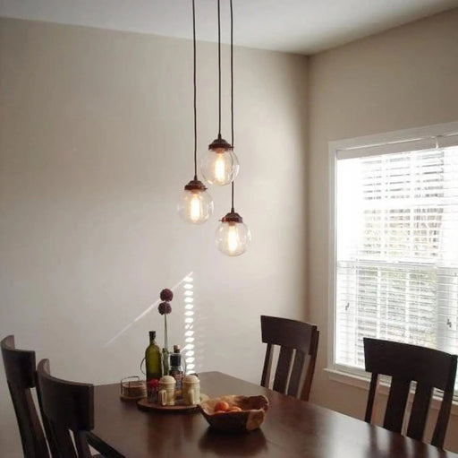 Seeded Glass Chandelier Light Pendant Trio - Sweatfully