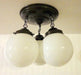 Milk Glass Opal Globe Ceiling Light Chain Trio - Sweatfully