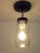 Mason Jar Ceiling LIGHT With Chain & NEW Quart - Sweatfully