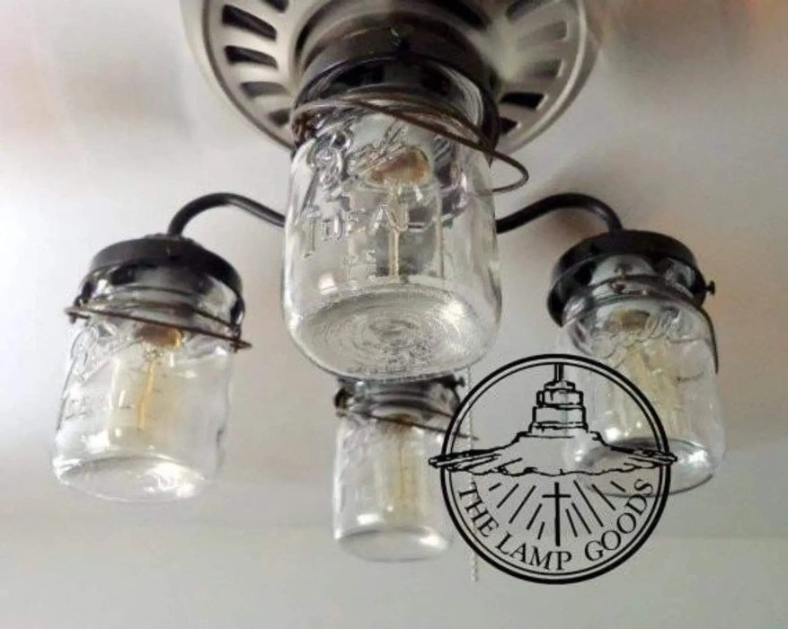 Vintage Mason Jar LIGHT KIT for Ceiling Fan - Sweatfully