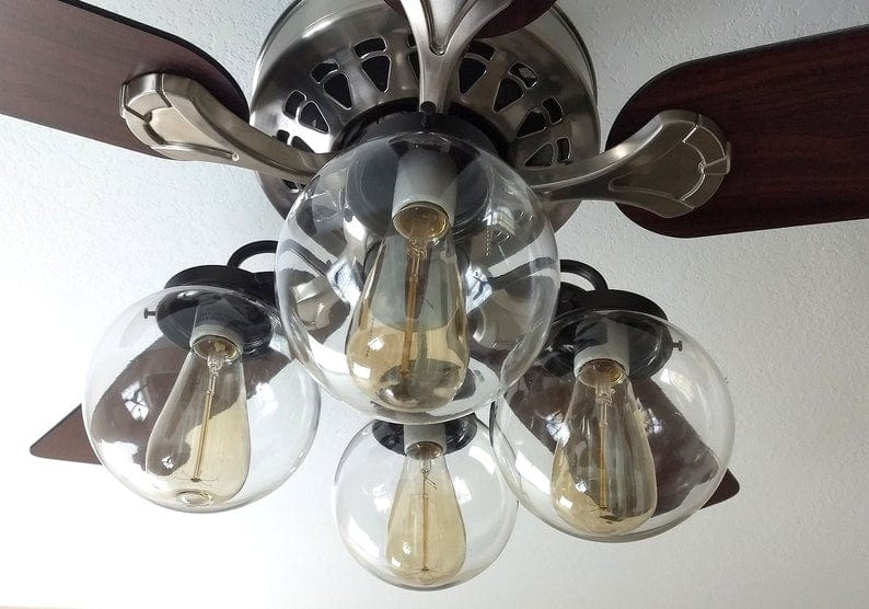 Modern Globe Ceiling Fan Light - Sweatfully