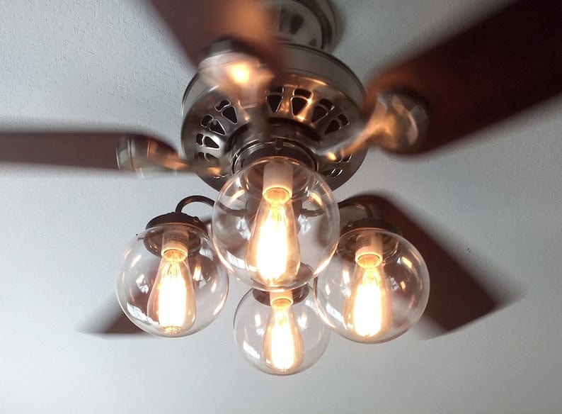 Modern Globe Ceiling Fan Light - Sweatfully
