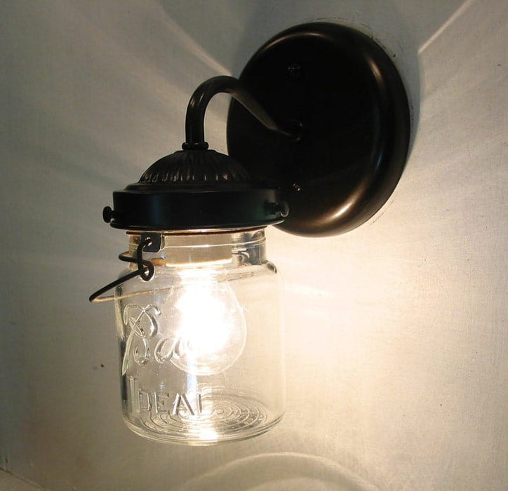 Vintage Mason Jar WALL LIGHT Sconce - Sweatfully