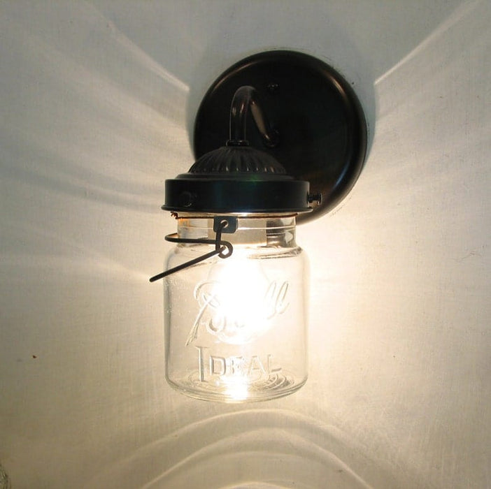 Vintage Mason Jar WALL LIGHT Sconce - Sweatfully
