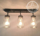 Mason Jar LIGHT FIXTURE Rectangular Chain Trio - Sweatfully