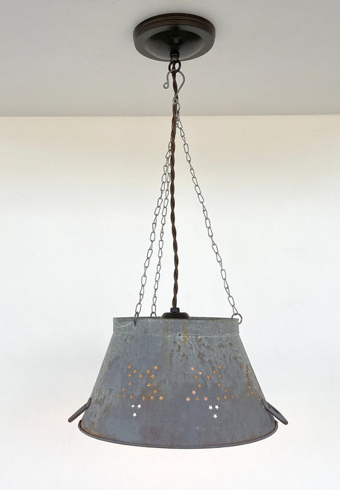 Weathered Galvanized Chandelier Light Fixture - Sweatfully