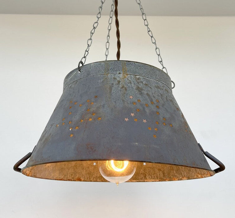Weathered Galvanized Chandelier Light Fixture - Sweatfully