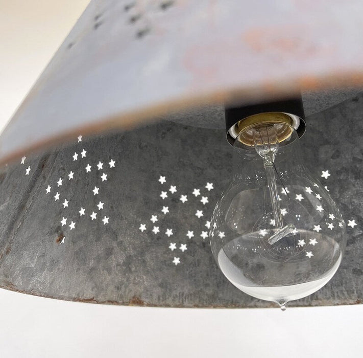 Weathered Galvanized Chandelier Light Fixture - Sweatfully