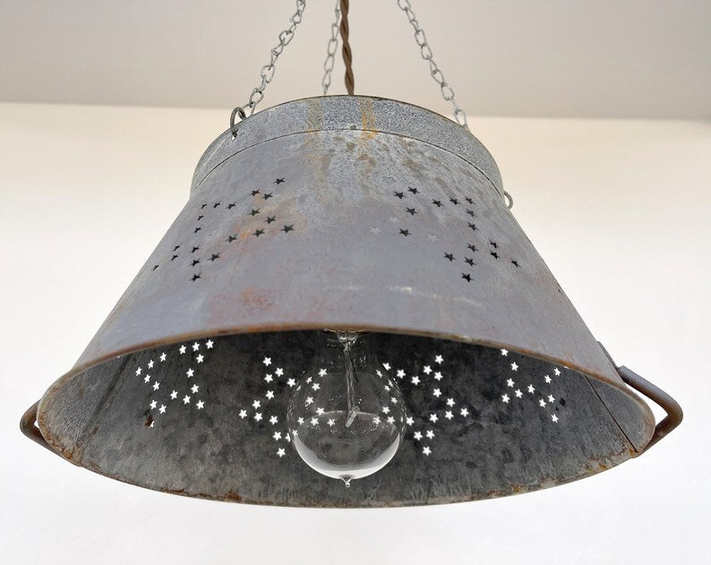 Weathered Galvanized Chandelier Light Fixture - Sweatfully