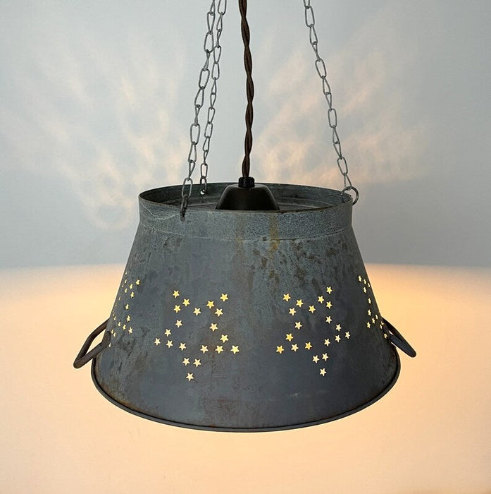 Weathered Galvanized Chandelier Light Fixture - Sweatfully