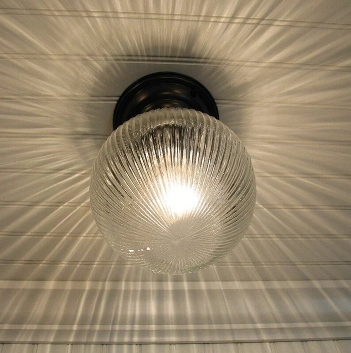 Large Holophane Glass Ceiling Light Fixture - Sweatfully
