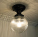 Large Holophane Glass Ceiling Light Fixture - Sweatfully