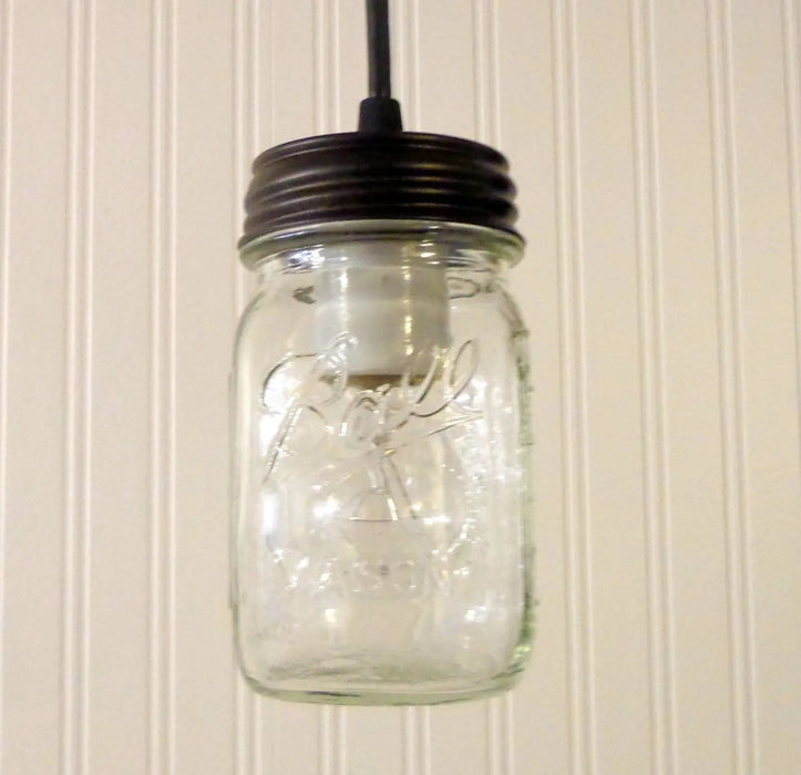 Mason Jar Pendant Light - Pint - Sweatfully