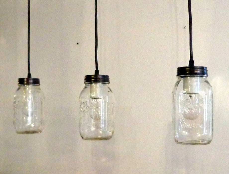 Mason Jar TRACK LIGHTING Pendant SINGLE New Quart - Sweatfully