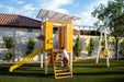 Forest - Modern Backyard Outdoor Swing Set 2 Swings And Trapeze Bar - Sweatfully