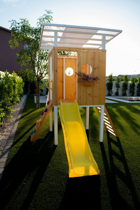 Forest - Modern Backyard Outdoor Swing Set 2 Swings And Trapeze Bar - Sweatfully