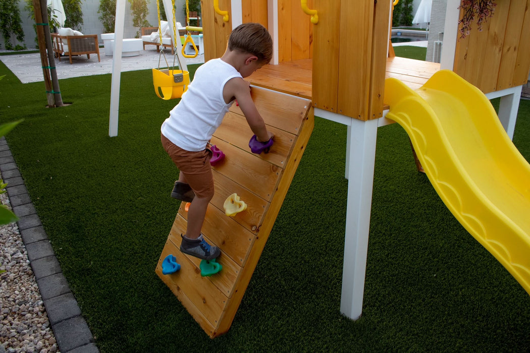 Forest - Modern Backyard Outdoor Swing Set 2 Swings And Trapeze Bar - Sweatfully