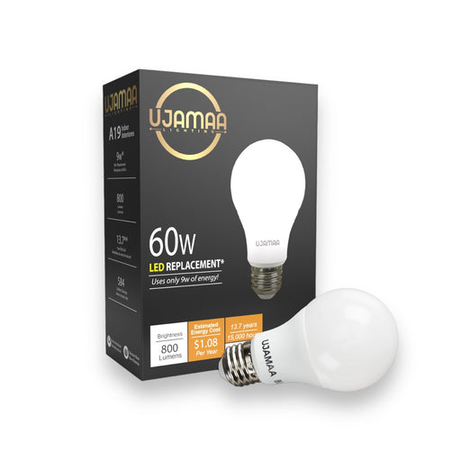 Ujamaa 60w Watt Equivalent LED Light Bulbs (Warm White) - 4-Pack - Sweatfully