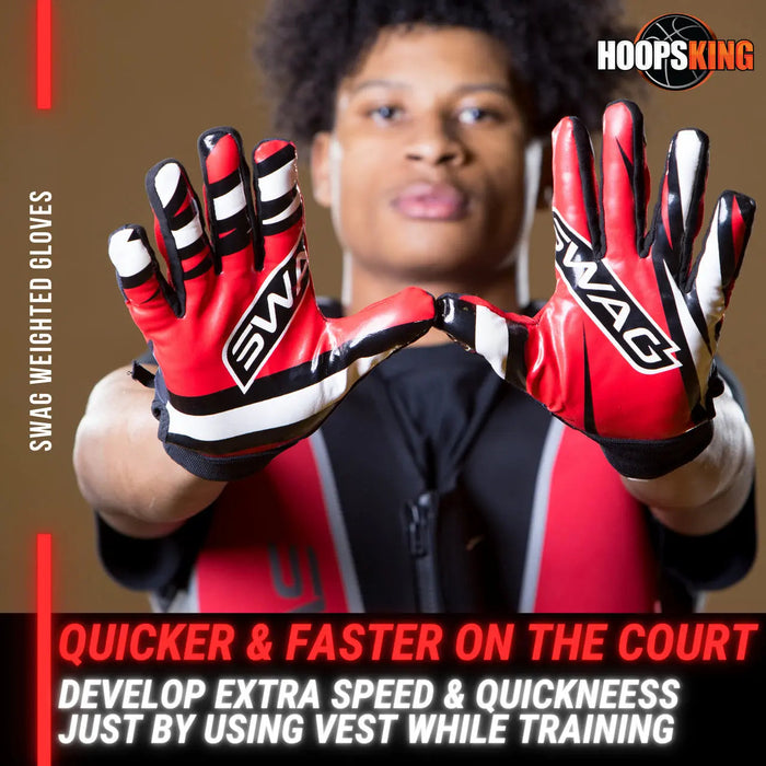 S.W.A.G. Adjustable Weighted Gloves | Men Women | Finger Weights | Basketball, Fitness, Exercise - Sweatfully