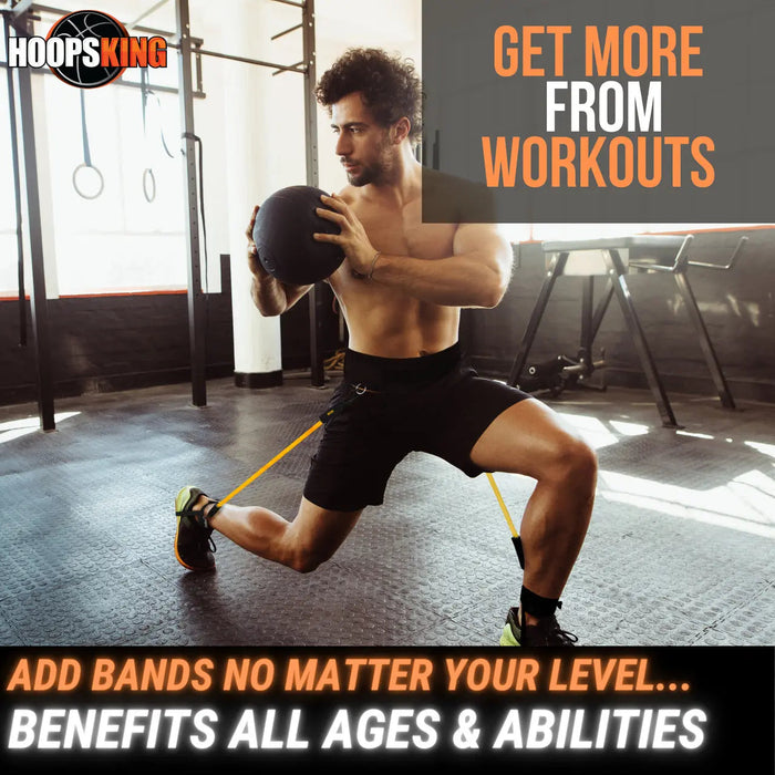 HoopsKing Vertical Jump Trainer Resistance Bands | Waist to Heels - Sweatfully