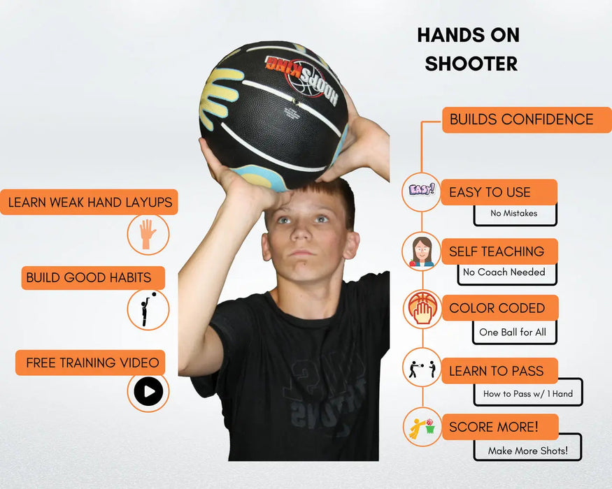 Hands on Shooter Basketball w- Hand Placement - Sweatfully