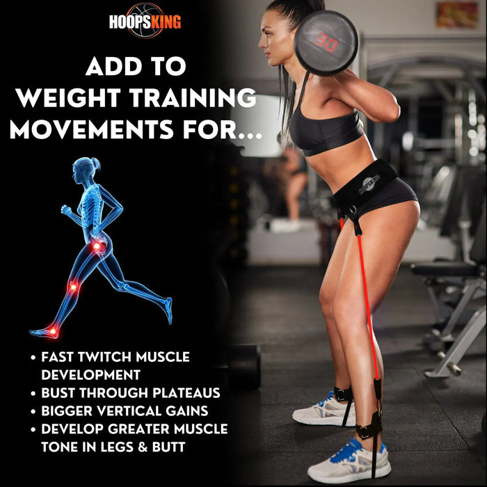 HoopsKing Vertical Jump Trainer Resistance Bands | Waist to Heels - Sweatfully