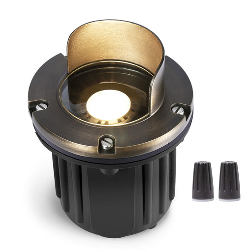 Gardenreet Brass In-ground Well Lights, Low Voltage IP65 Waterproof 12V LED Outdoor Landscape Lighting(Shield Top 2203B) - Sweatfully