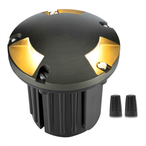 Gardenreet Brass In-ground Well Lights, Low Voltage IP65 Waterproof 12V LED Outdoor Landscape Lighting(Three-Direction Turret 2204C) - Sweatfully