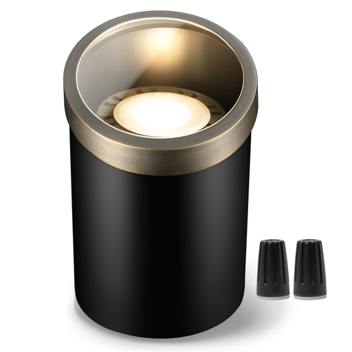 Gardenreet Brass Outdoor 12V Well Lights, Low Voltage LED Landscape Lighting In Ground Lights  Use 6W 590LM LED 3000K PAR36 Bulb for Tree, Garden, Pathway, Yard(Bevel Top 2205A) - Sweatfully