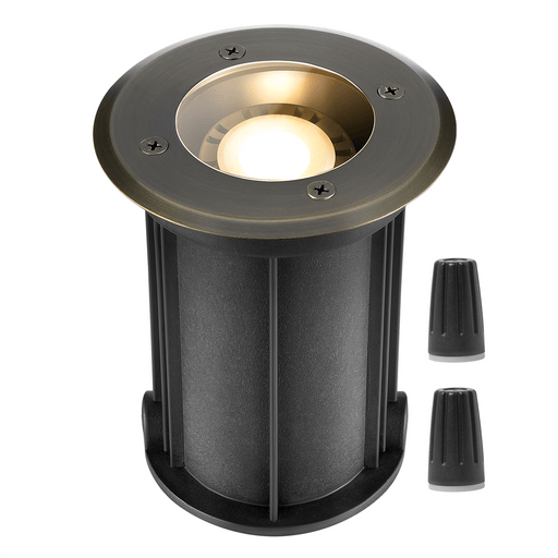 Gardenreet Brass In-ground Well Lights, Low Voltage IP65 Waterproof 12V LED Outdoor Landscape Lighting (Fat 2206B) - Sweatfully