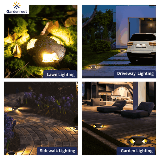 Gardenreet Brass In-ground Well Lights, Low Voltage IP65 Waterproof 12V LED Outdoor Landscape Lighting(Three-Direction Turret 2204C) - Sweatfully