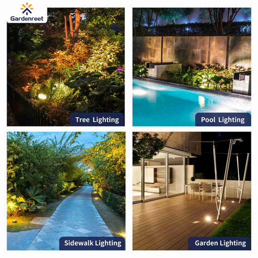 Gardenreet Brass Outdoor 12V Well Lights, Low Voltage LED Landscape Lighting In Ground Lights  Use 6W 590LM LED 3000K PAR36 Bulb for Tree, Garden, Pathway, Yard(Bevel Top 2205A) - Sweatfully