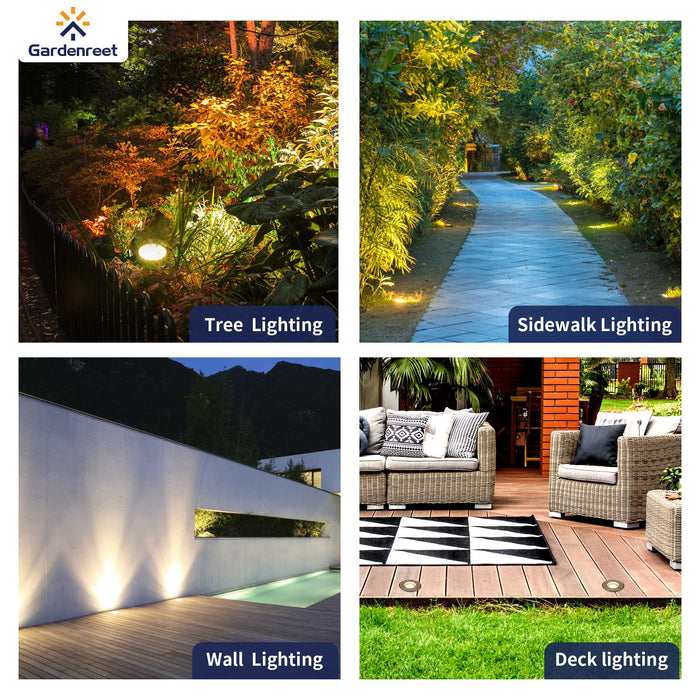Gardenreet Brass In-ground Well Lights, Low Voltage IP65 Waterproof 12V LED Outdoor Landscape Lighting (Fat 2206B) - Sweatfully