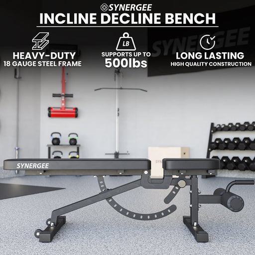 Synergee Adjustable Incline Decline Bench - Sweatfully