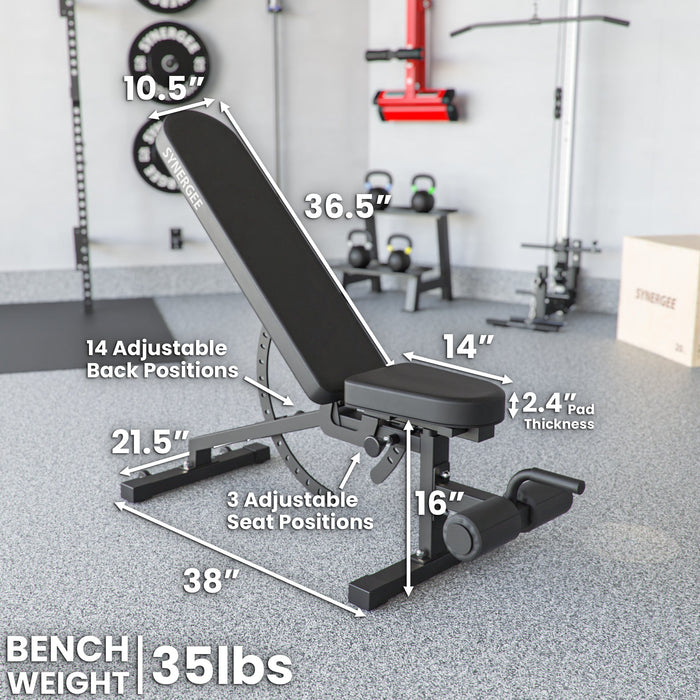 Synergee Adjustable Incline Decline Bench - Sweatfully