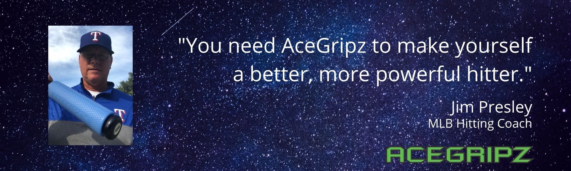 INCREASE EXIT VELOCITY & Bat Speed YOUTH MODEL- ACEGRIPZ Medium Straight Handle- 45mm - Sweatfully