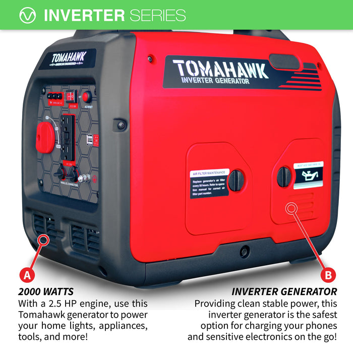 2000 Watt Inverter Generator Super Quiet Portable Gas Power Professional Use - Sweatfully