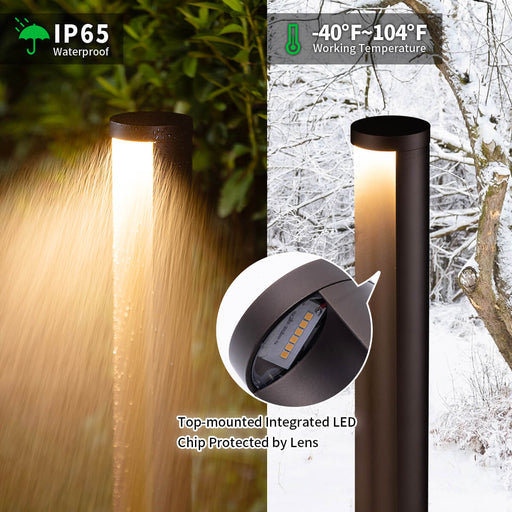 Gardenreet Low Voltage Path Lights, Aluminum Outdoor Wired Decorative Integrated LED Garden Lights with Unique Lighting Effect, 5W 200LM 2700K Warm White IP65 Waterproof Yard Lights for Backyard Patio Sidewalk (9404) - Sweatfully