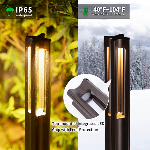 Gardenreet Outdoor Pathway Lights, Die-cast Aluminum ORB Low Voltage Wired Decorative Integrated LED Garden Lights with Unique Lighting Effect, 3W 110LM 2700K/3000K Warm White IP65 Waterproof Yard Lights for Backyard Patio Sidewalk (9405) - Sweatfully