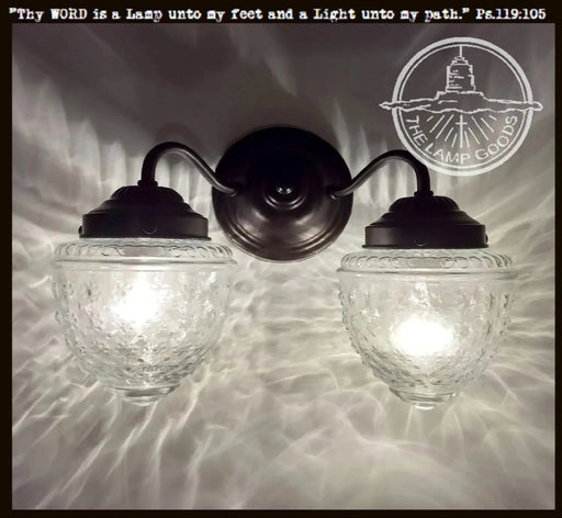 Antique Glass Double Wall Sconce Light Fixture - Sweatfully