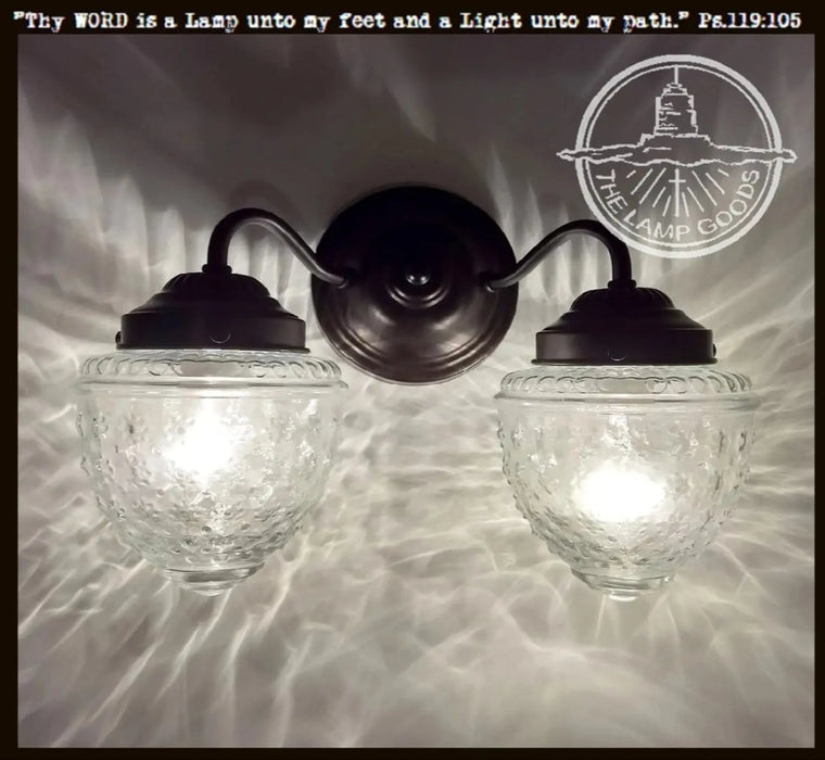 Antique Glass Double Wall Sconce Light Fixture - Sweatfully