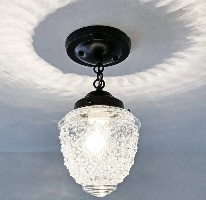 Acorn Antique Glass Ceiling Light with Chain - Sweatfully