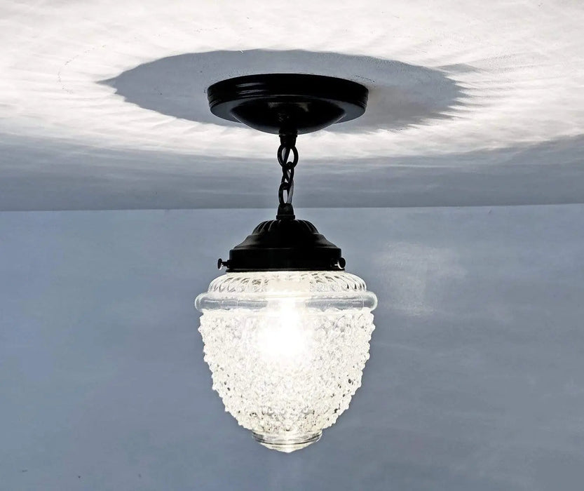 Acorn Antique Glass Ceiling Light with Chain - Sweatfully