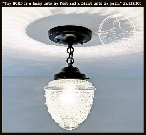 Acorn Antique Glass Ceiling Light with Chain - Sweatfully